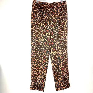 J Crew | Leopard Print Pants Slacks Satiny 8 Brown Black